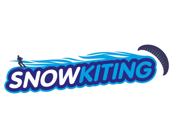 Vetor adesivo snowkiting — Vetor de Stock