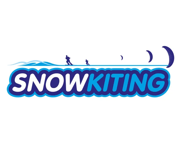 Вектор наклейка snowkiting — стоковий вектор