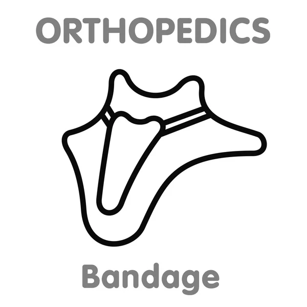 Wektor linii ikona ortopedyczne bandaż — Wektor stockowy