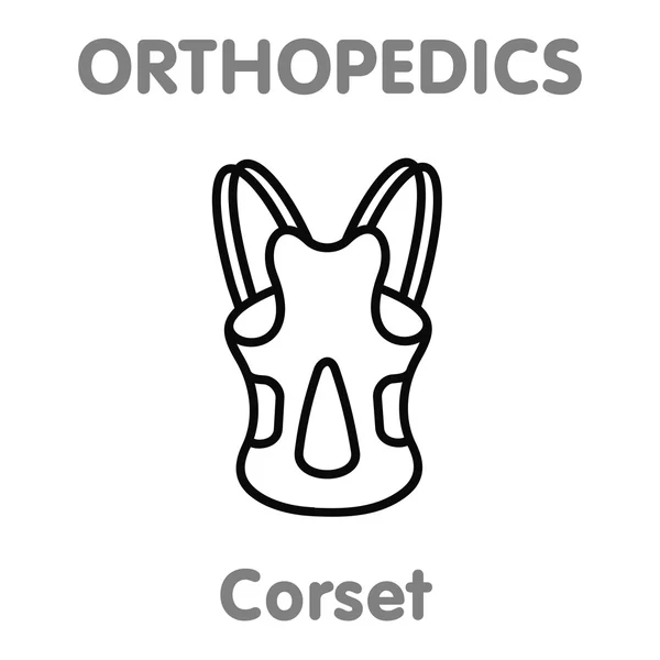 Icône de ligne vectorielle corset orthopédique — Image vectorielle