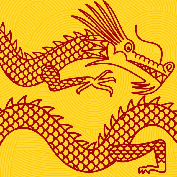 Vector illustration oriental dragon — Stock Vector