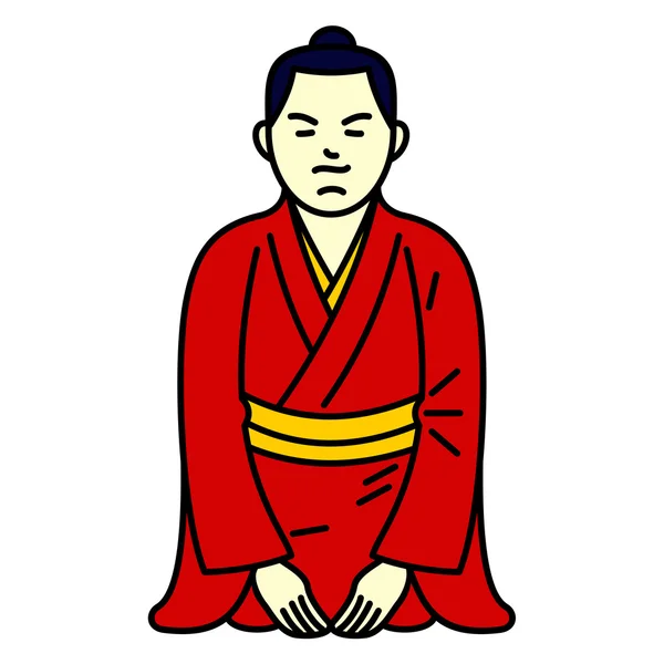 Vettoriale illustrazione giapponese ragazzo — Vettoriale Stock