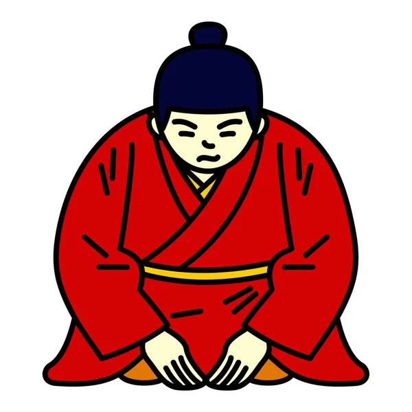 Vector ilustración japonés chico — Vector de stock