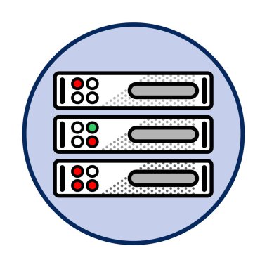 Bilgisayar sunucu vektör simgesi çizgi stili