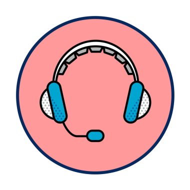 Çizgi stili simgesini bilgisayar kulaklıklar vektör