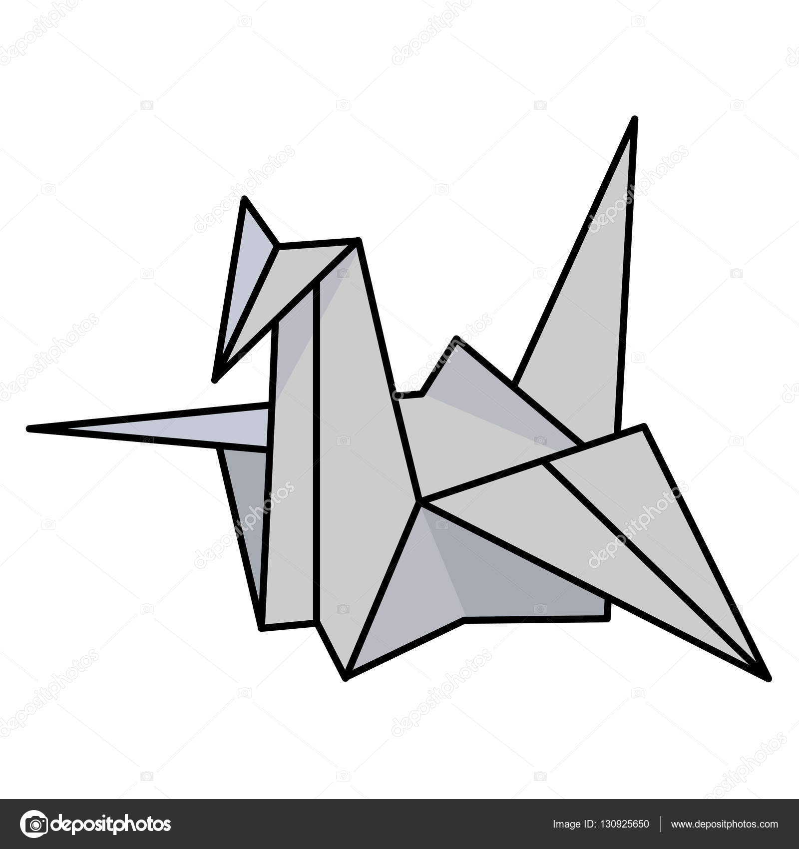 Vector Grulla Grullas De Papel Japonés De Ilustración