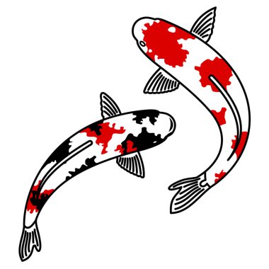 Vektör çizim Japon carps