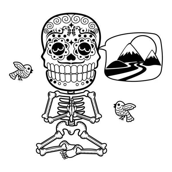 Illustrazione vettoriale degli scheletri — Vettoriale Stock