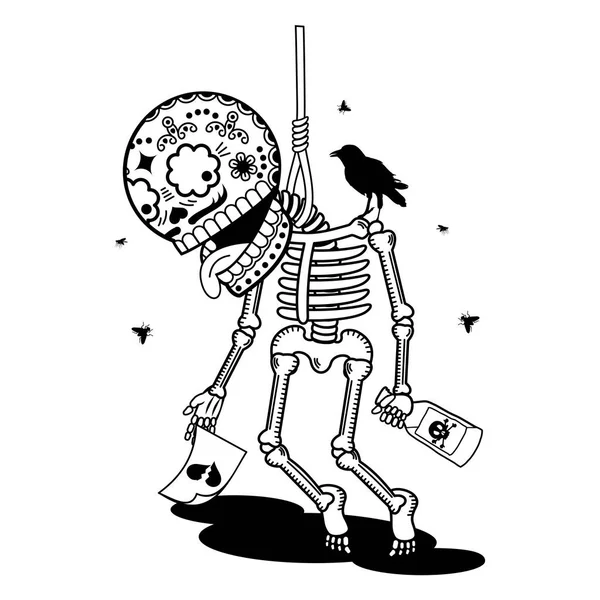 Vector illustration of skeletons — Stock Vector