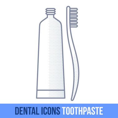 Vektör satırı diş simgesi. Diş macunu