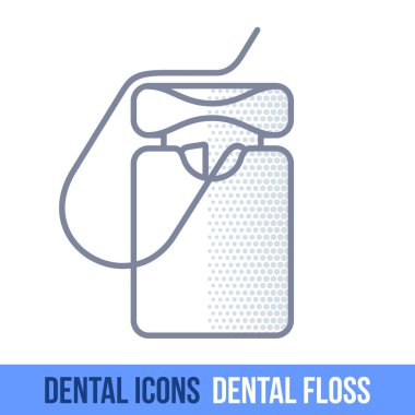 Vektör satırı diş simgesi. ipi