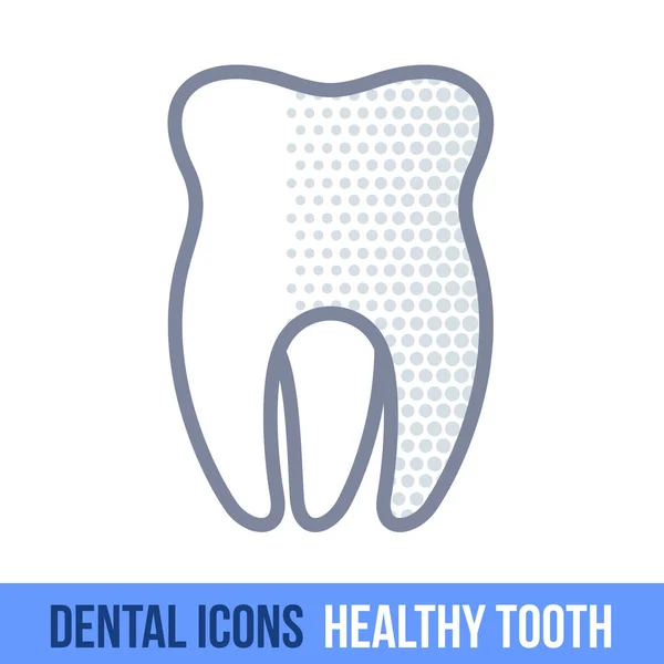 Vector lijn tandheelkundige pictogram. Gezonde tanden — Stockvector