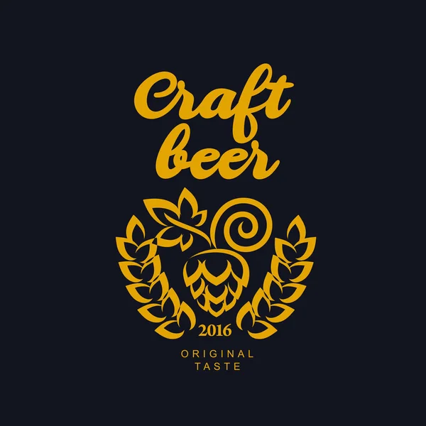 Logo cerveza artesanal — Vector de stock