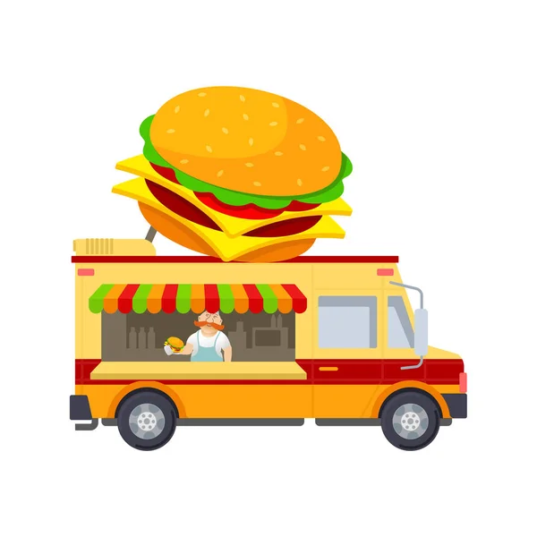 Їжа вантажівка Векторні плоскі ілюстрації — стоковий вектор
