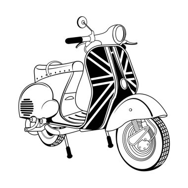 Vintage scooter vektör çizim