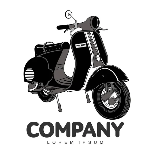 Ilustração vetorial de scooter vintage — Vetor de Stock