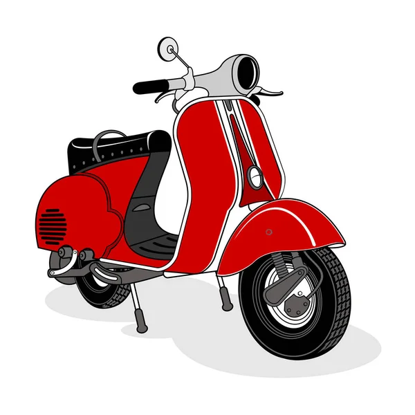 Vector illustration of vintage scooter — Stock Vector