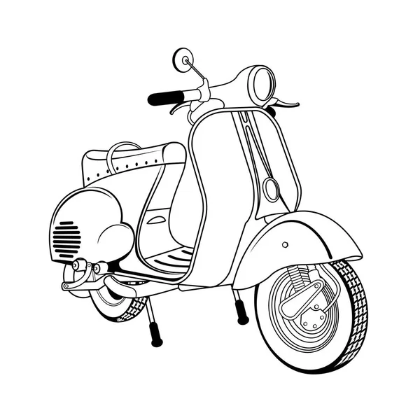 Illustrazione vettoriale di scooter d'epoca — Vettoriale Stock