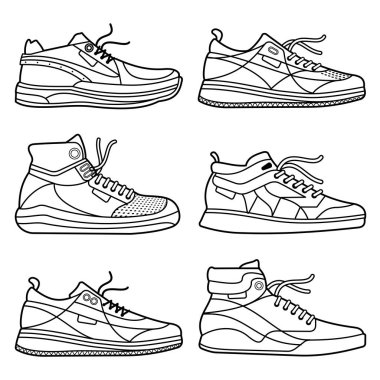 Spor ayakkabılarının vektör çizimi