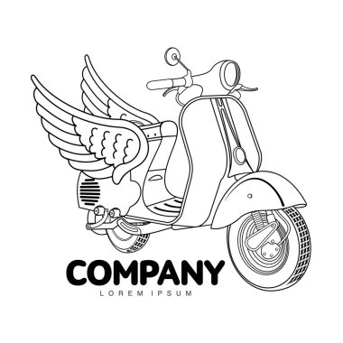 Vintage scooter vektör çizim