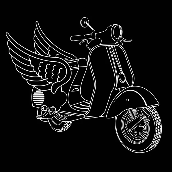 Ilustração vetorial de scooter vintage — Vetor de Stock