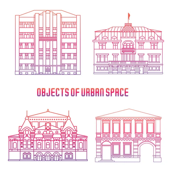 Objetos del espacio urbano — Vector de stock