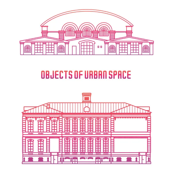 Objetos del espacio urbano — Vector de stock