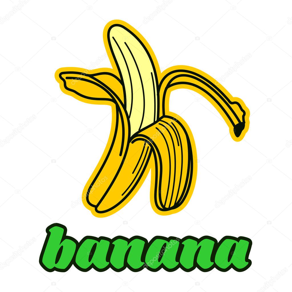 Peeled banana logo templates. Vintage style banana badges and labels. Black and white logo templates for your design. Vector illustration isolated on white background.