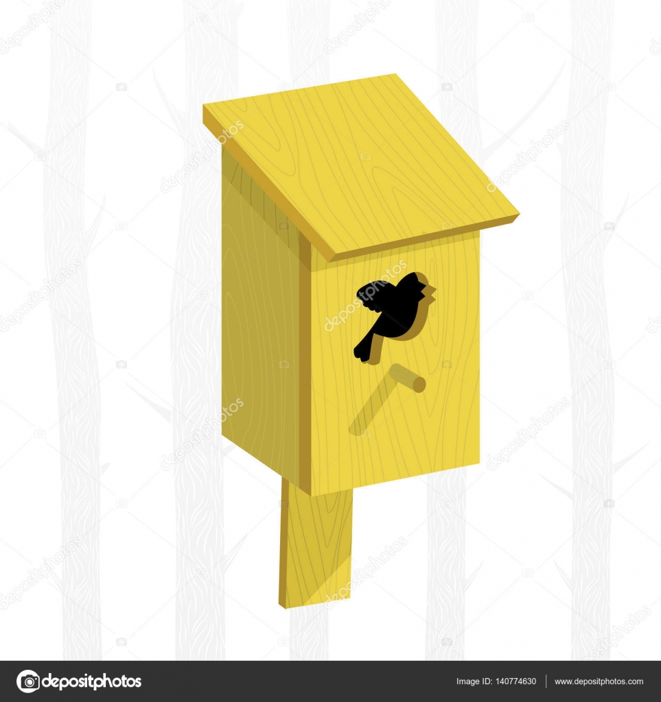 Illustrazione di vettore della sorgente con legno casette per gli uccellini Alberi germogli dell albero disgelo uccelli Grafica Web banner pubblicit 