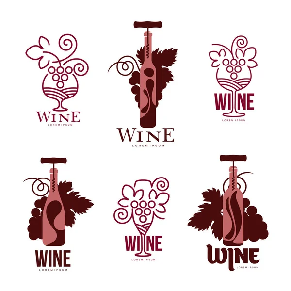 Plantillas de logotipo de vino — Vector de stock