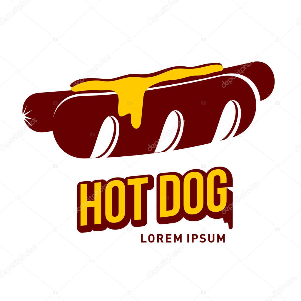 Hot dog vector flat illustration