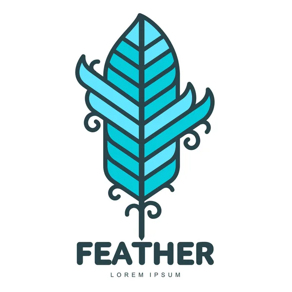 Feather logo template — Stock Vector