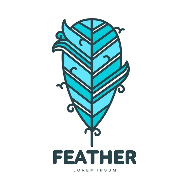 Feather logo template — Stock Vector