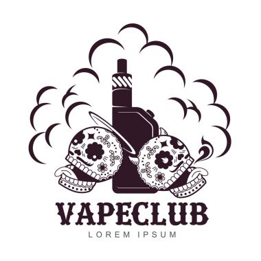 Vektör vintage illüstrasyon vape logosu