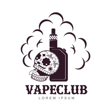 Vektör vintage illüstrasyon vape logosu