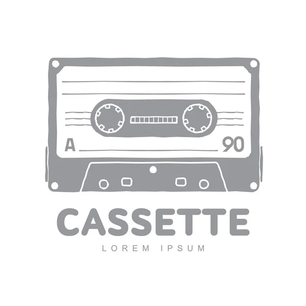 Compact tape cassettes logo — Stock Vector