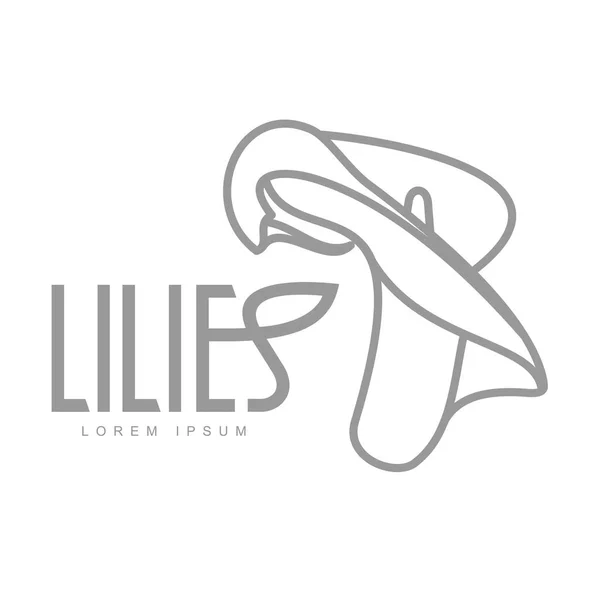 Zarif lilyum logo şablonu — Stok Vektör