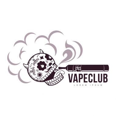 Vektör vintage illüstrasyon vape logosu