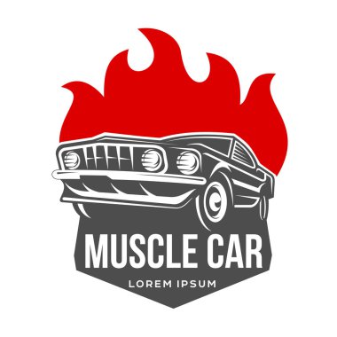 Soyut vektör kas araba etiket
