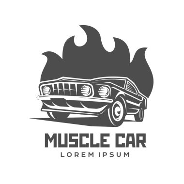 Soyut vektör kas araba etiket