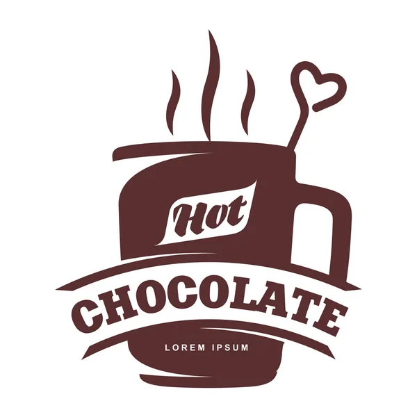 Warme chocolade logo sjabloon — Stockvector