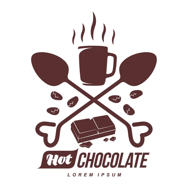 Hot chocolate logo template — Stock Vector