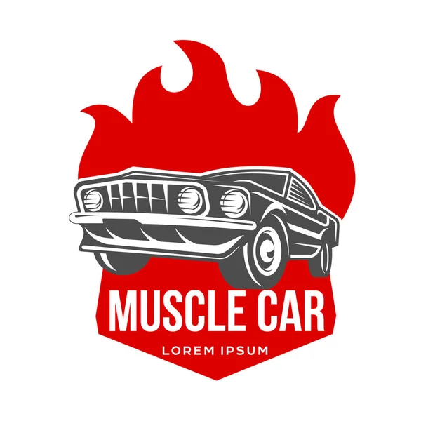 Abstract vector muscle car label — Stock Vector