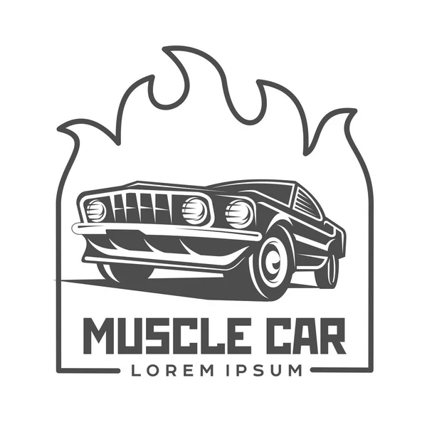 Abstract vector muscle car label — Stock Vector