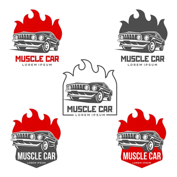 Abstract vector muscle car label — Stock Vector