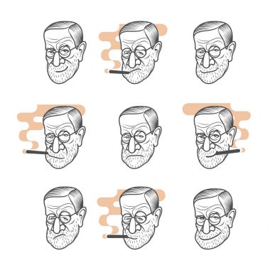 Karikatür karikatür portre Sigmund Freud'un