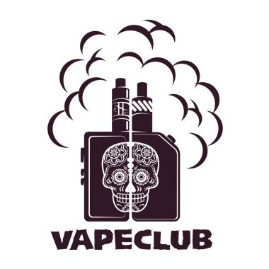 Vektör vintage illüstrasyon vape logosu