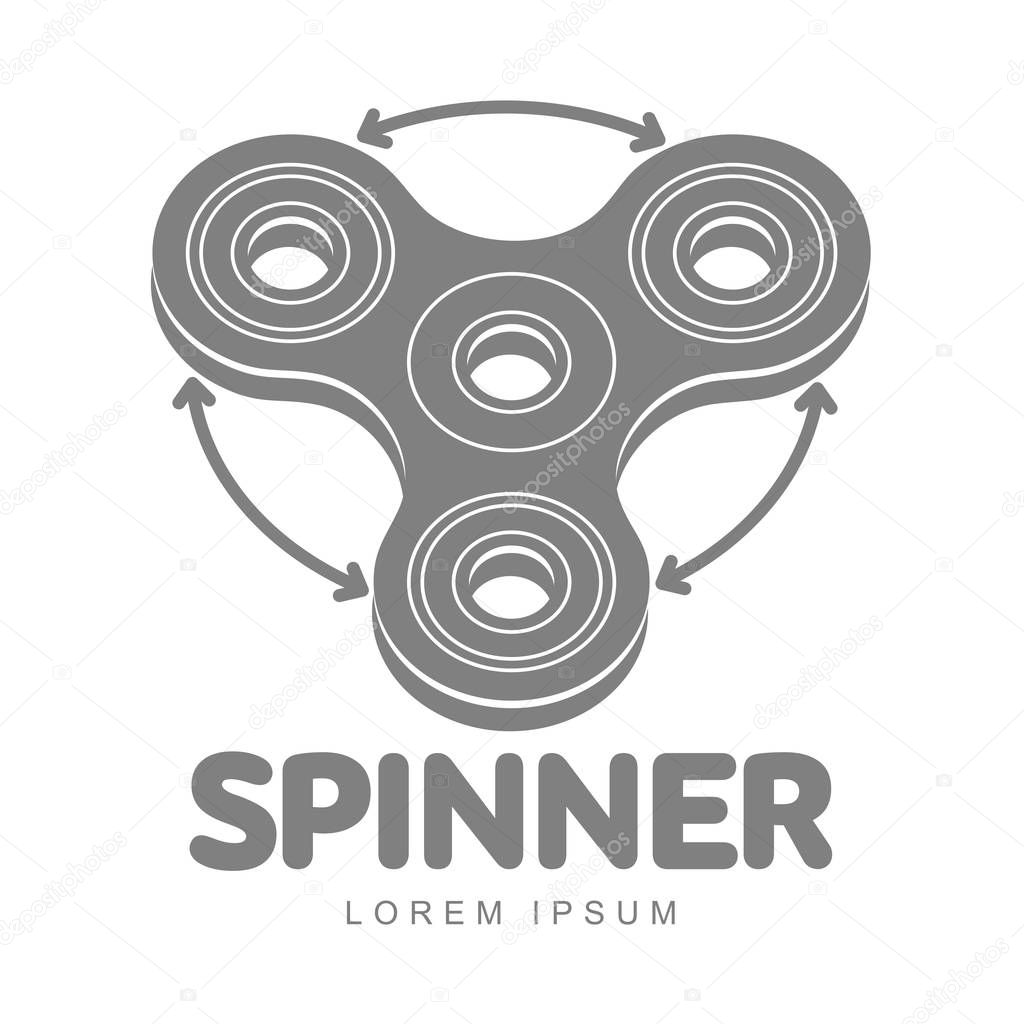 Hand spinner vector logo template for your design. Hand spinner tricks badges, labels, banners, advertisements, brochures, business templates. Vector illustration isolated on white background