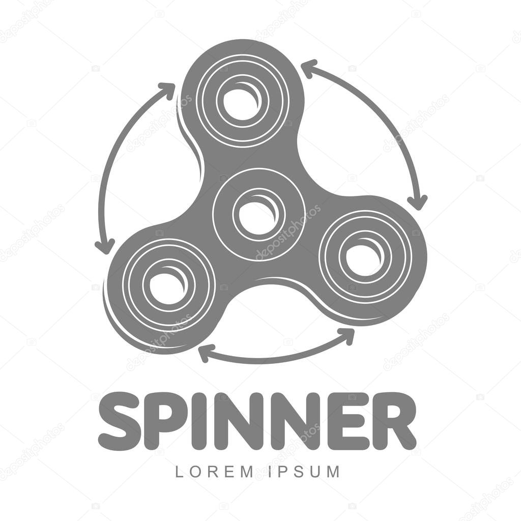 Hand spinner vector logo template for your design. Hand spinner tricks badges, labels, banners, advertisements, brochures, business templates. Vector illustration isolated on white background