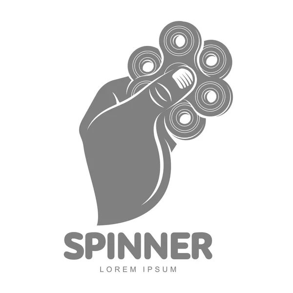 Hand spinner vector logo sjabloon — Stockvector